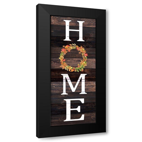 Home Harvest Wreath Black Modern Wood Framed Art Print with Double Matting by Allen, Kimberly