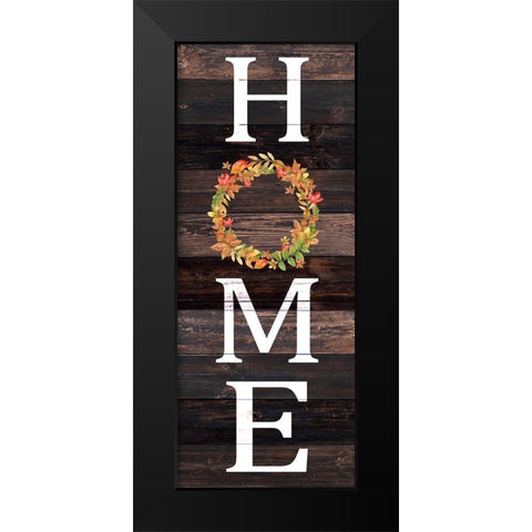 Home Harvest Wreath Black Modern Wood Framed Art Print by Allen, Kimberly