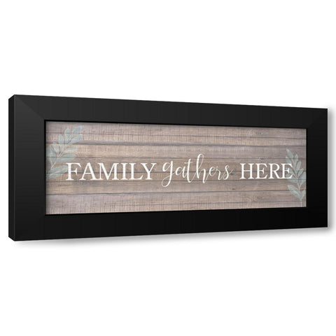 Family Gathers Black Modern Wood Framed Art Print with Double Matting by Allen, Kimberly