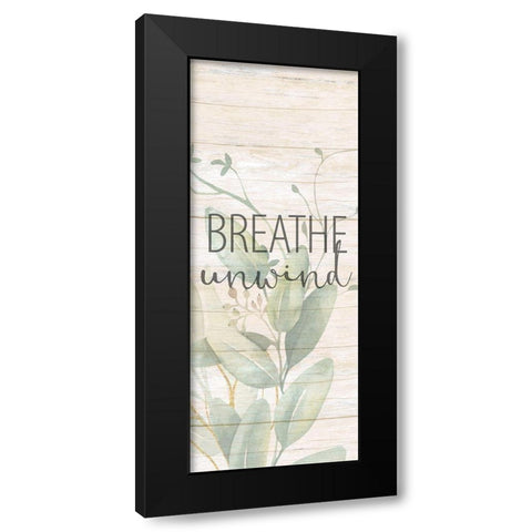 Breathe Unwind Panel Black Modern Wood Framed Art Print by Allen, Kimberly