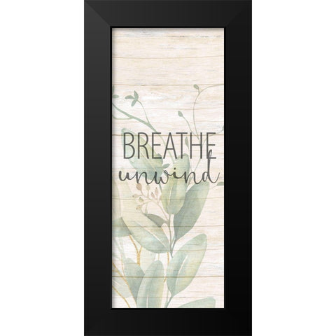 Breathe Unwind Panel Black Modern Wood Framed Art Print by Allen, Kimberly