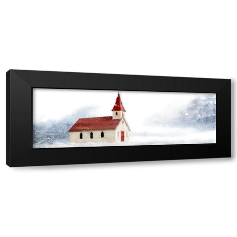 Snowy Church Black Modern Wood Framed Art Print by Allen, Kimberly