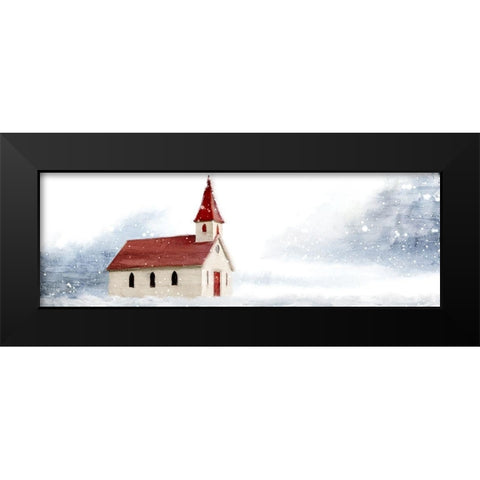 Snowy Church Black Modern Wood Framed Art Print by Allen, Kimberly