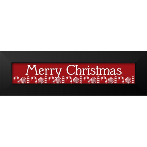 Merry Christmas Canes Black Modern Wood Framed Art Print by Allen, Kimberly
