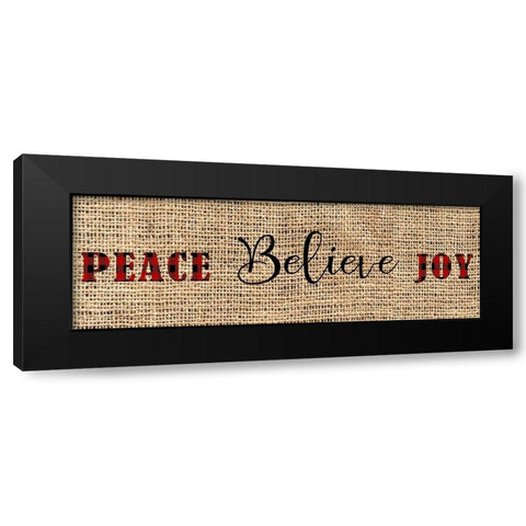 Peace Belive Plaid Black Modern Wood Framed Art Print with Double Matting by Allen, Kimberly