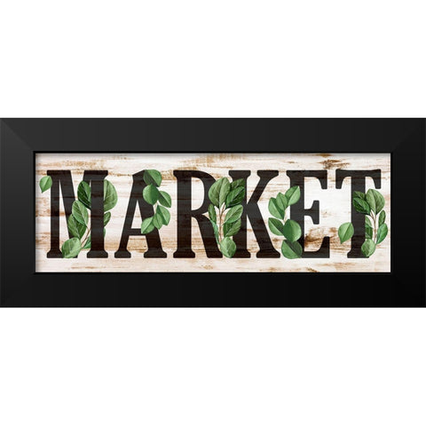 Market Greens Black Modern Wood Framed Art Print by Allen, Kimberly