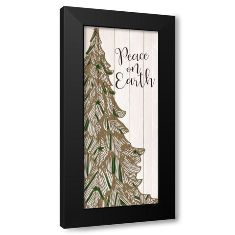 Peace on Earth Tree Black Modern Wood Framed Art Print with Double Matting by Allen, Kimberly