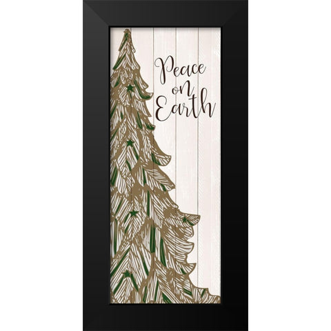 Peace on Earth Tree Black Modern Wood Framed Art Print by Allen, Kimberly