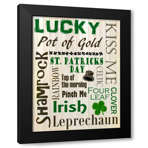 St Patricks Day Black Modern Wood Framed Art Print with Double Matting by Allen, Kimberly