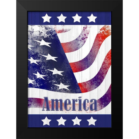 America Black Modern Wood Framed Art Print by Allen, Kimberly