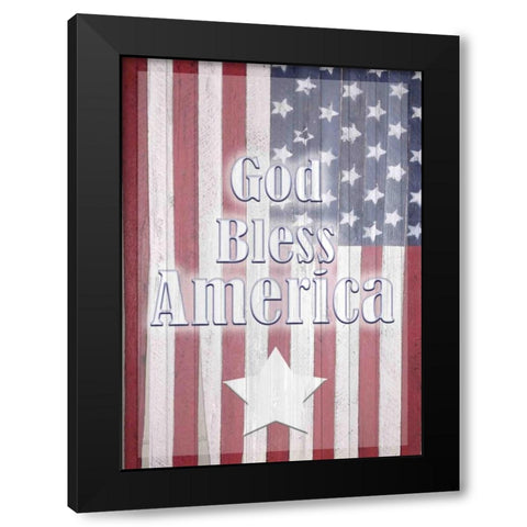 God Bless America Black Modern Wood Framed Art Print with Double Matting by Allen, Kimberly