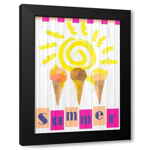 Summer Ice Cream Cones Black Modern Wood Framed Art Print with Double Matting by Allen, Kimberly