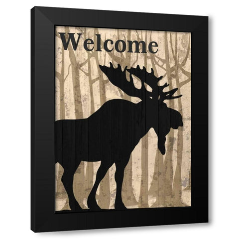 Welcome To The Lodge Black Modern Wood Framed Art Print by Allen, Kimberly