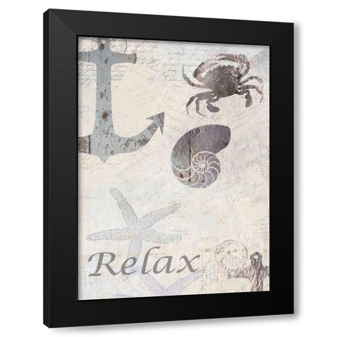 Coastal Relax Black Modern Wood Framed Art Print with Double Matting by Allen, Kimberly