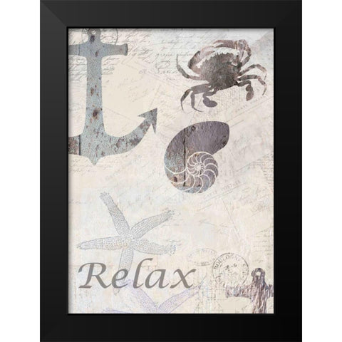 Coastal Relax Black Modern Wood Framed Art Print by Allen, Kimberly