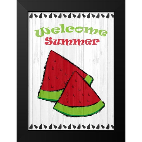 Summer Watermelon Black Modern Wood Framed Art Print by Allen, Kimberly