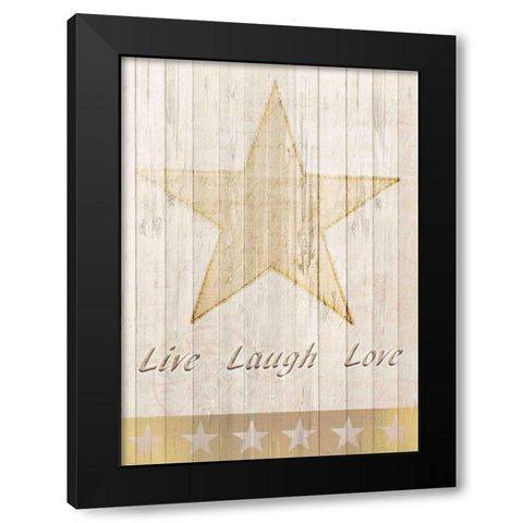 Live Laugh Love Gold Black Modern Wood Framed Art Print with Double Matting by Allen, Kimberly