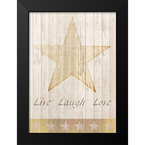 Live Laugh Love Gold Black Modern Wood Framed Art Print by Allen, Kimberly