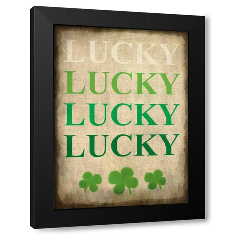 LUCKY LUCKY Black Modern Wood Framed Art Print by Allen, Kimberly