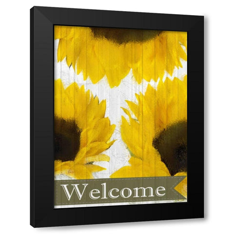Sunflowers Welcome Black Modern Wood Framed Art Print by Allen, Kimberly