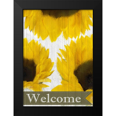 Sunflowers Welcome Black Modern Wood Framed Art Print by Allen, Kimberly