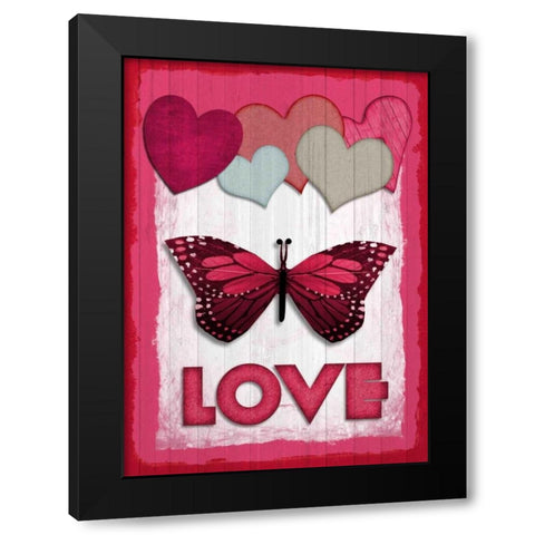 Valentines Day Love Black Modern Wood Framed Art Print with Double Matting by Allen, Kimberly