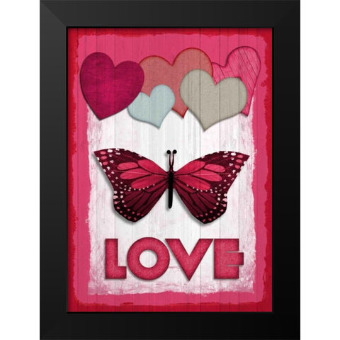 Valentines Day Love Black Modern Wood Framed Art Print by Allen, Kimberly