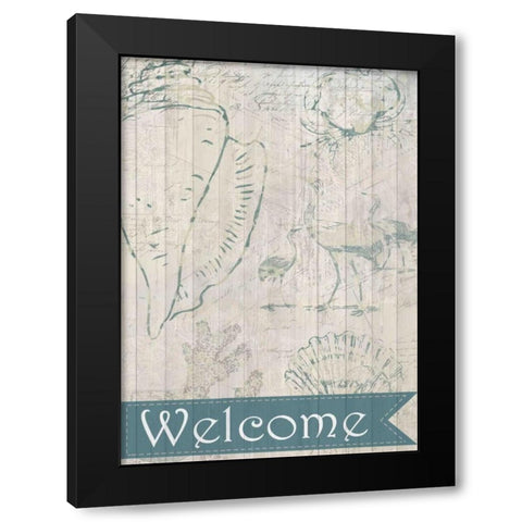 Coastal Shells Black Modern Wood Framed Art Print by Allen, Kimberly