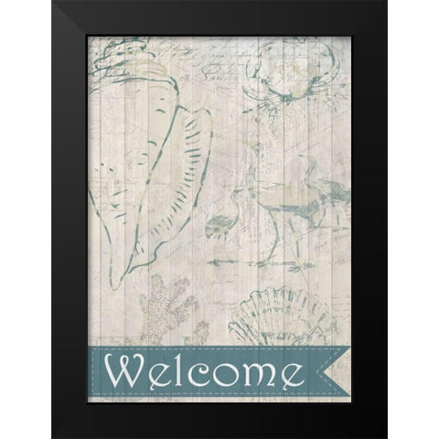 Coastal Shells Black Modern Wood Framed Art Print by Allen, Kimberly