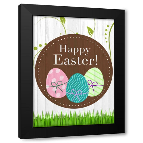 Happy Easter Black Modern Wood Framed Art Print with Double Matting by Allen, Kimberly