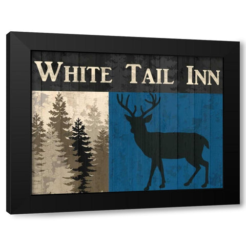 White Tail Inn Black Modern Wood Framed Art Print with Double Matting by Allen, Kimberly
