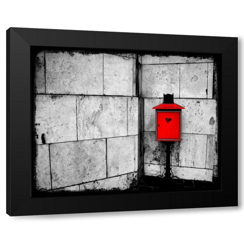 Red Mailbox Black Modern Wood Framed Art Print by Allen, Kimberly