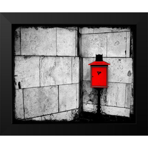 Red Mailbox Black Modern Wood Framed Art Print by Allen, Kimberly