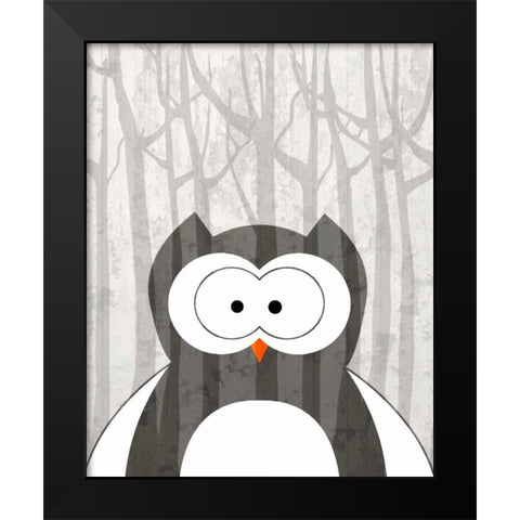 Woodland Owl Black Modern Wood Framed Art Print by Allen, Kimberly