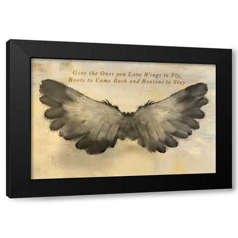 In Flight Quote Black Modern Wood Framed Art Print by Allen, Kimberly