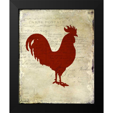 Rooster Silhouette 1 Black Modern Wood Framed Art Print by Allen, Kimberly