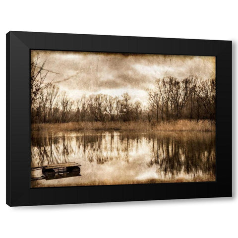 On the River 1 Black Modern Wood Framed Art Print with Double Matting by Allen, Kimberly