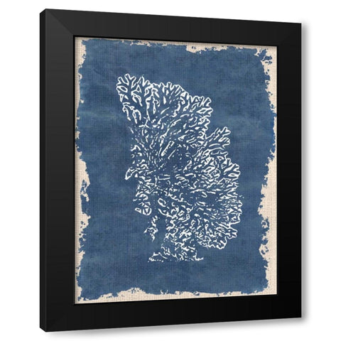 Blue Hue Coral 3 Black Modern Wood Framed Art Print by Allen, Kimberly