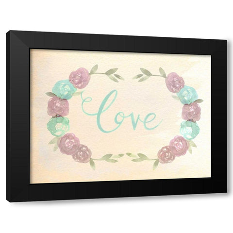 Flowered Love Black Modern Wood Framed Art Print with Double Matting by Allen, Kimberly