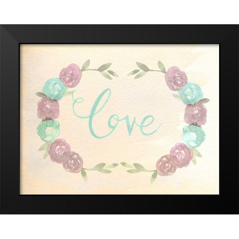Flowered Love Black Modern Wood Framed Art Print by Allen, Kimberly