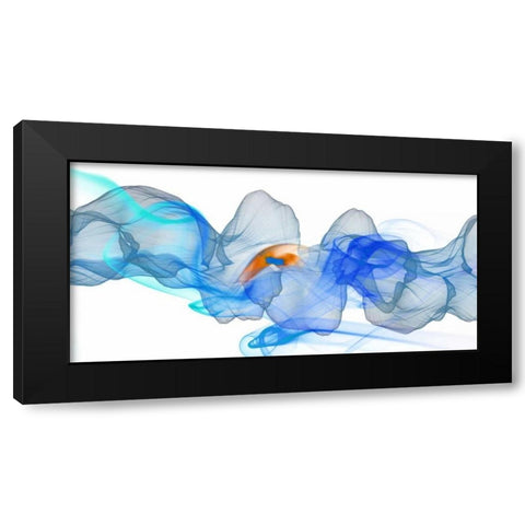 Blue Smoke V2 Black Modern Wood Framed Art Print with Double Matting by Allen, Kimberly