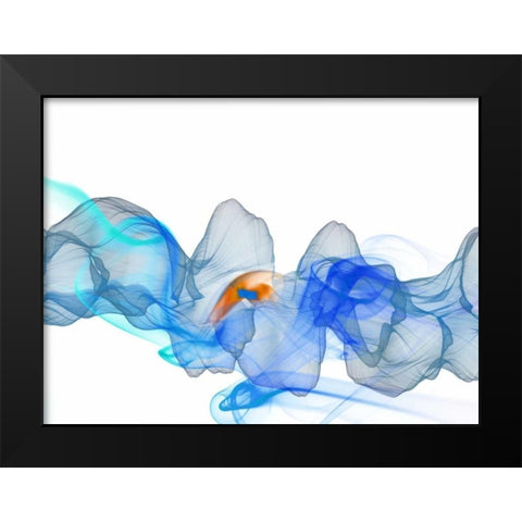 Blue Smoke Black Modern Wood Framed Art Print by Allen, Kimberly