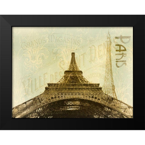 Below The Eiffel Tower Black Modern Wood Framed Art Print by Allen, Kimberly