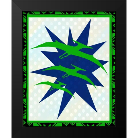 Dinosaur 2 Black Modern Wood Framed Art Print by Allen, Kimberly