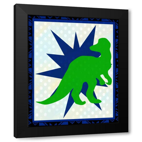 Dinosaur 3 Black Modern Wood Framed Art Print with Double Matting by Allen, Kimberly