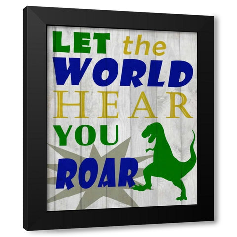 Let The World Black Modern Wood Framed Art Print with Double Matting by Allen, Kimberly