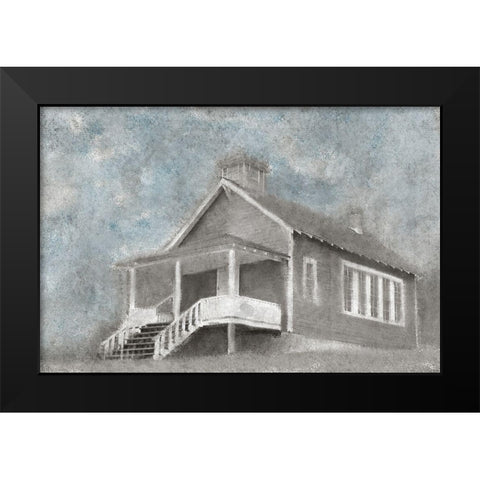 Steps to School Black Modern Wood Framed Art Print by Kimberly, Allen