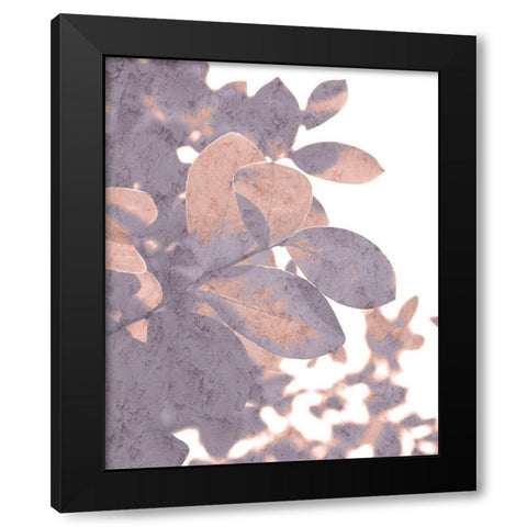 Dusk Leaves 1 Black Modern Wood Framed Art Print with Double Matting by Kimberly, Allen