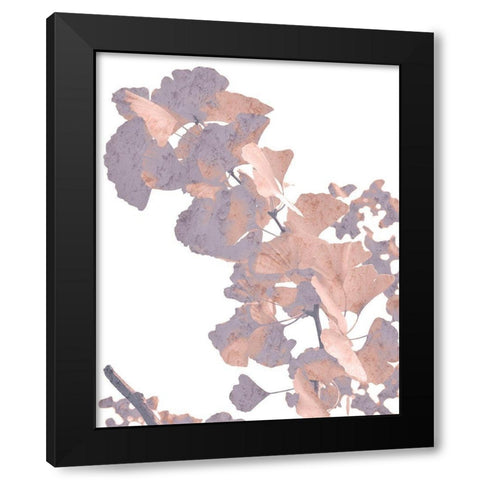Dusk Leaves 2 Black Modern Wood Framed Art Print with Double Matting by Kimberly, Allen