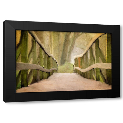 Across the Bridge Black Modern Wood Framed Art Print with Double Matting by Kimberly, Allen